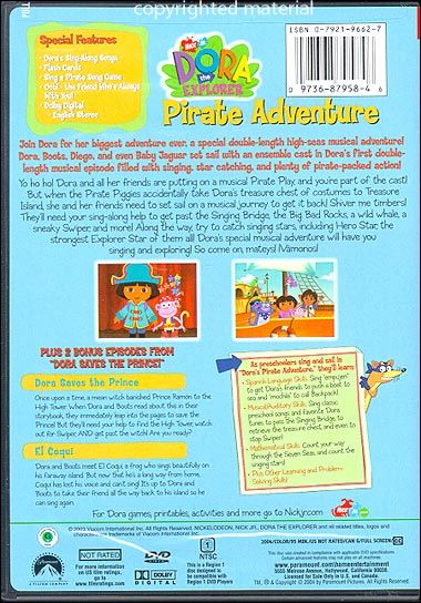 Dora The Explorer Pirate Adventure DVD 2004 097368795846