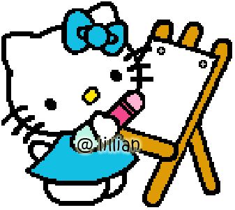 New Hello Kitty Drawing Cross Stitch Pattern