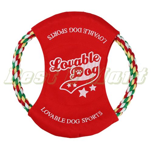  Pet Dog Puppy Training Frisbee Toy Rope Flyer Toy for Dog Red