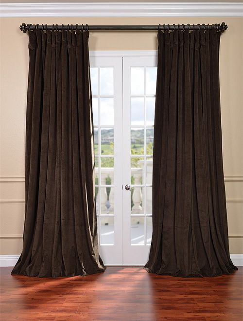  Java Double Wide Velvet Blackout Pole Pocket Curtains Drapes