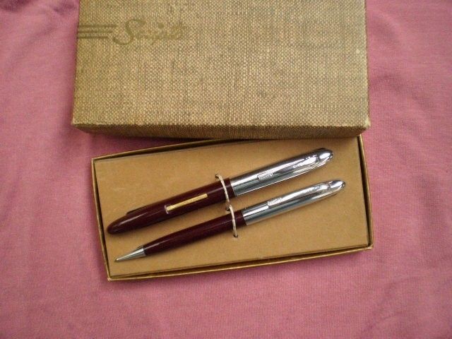  Vintage Scripto Mech Pencil Fountian Pen Box 2345