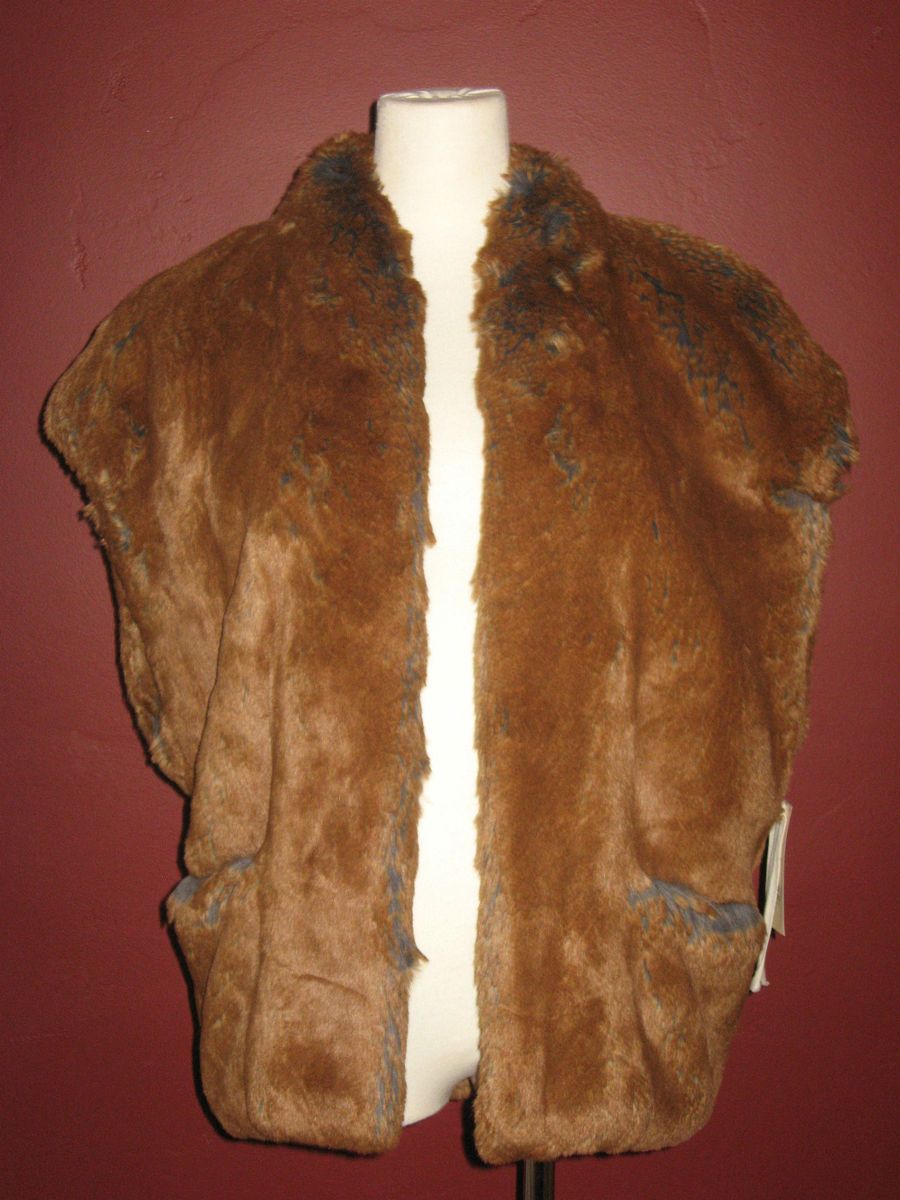 698 Bird by Juicy Couture Dolcetto Faux Fur Jacket Vest XS P Coat