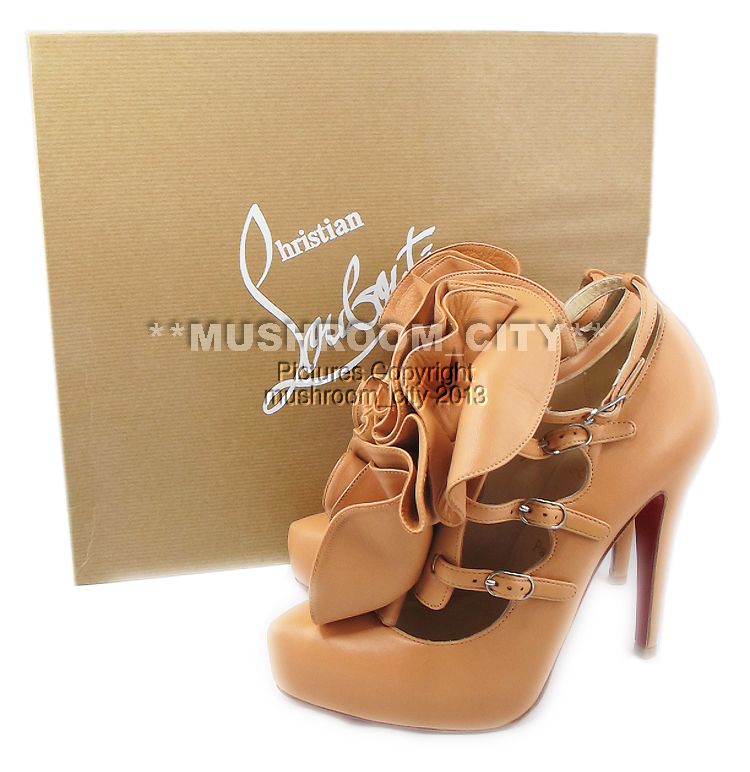 Romantic Christian Louboutin Blush Dillian 120 Leather Platforms Heels