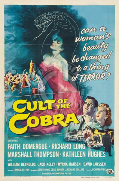 CULT OF THE COBRA 1955 HORROR FAITH DOMERGUE RICHARD LONG VFN