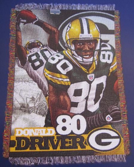 New Donald Driver Green Bay Packers Throw Gift Blanket NFL Football