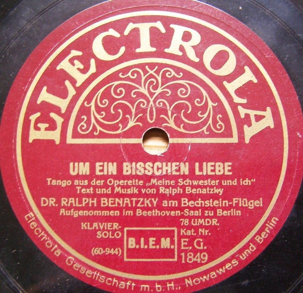 german 78 RPM DR. ralph benatzky um ein bisschen liebe tango