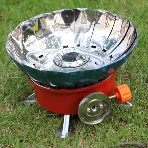 Outdoor Portable Gas Propane Burner Gas Stove Camping Stove Silver Red