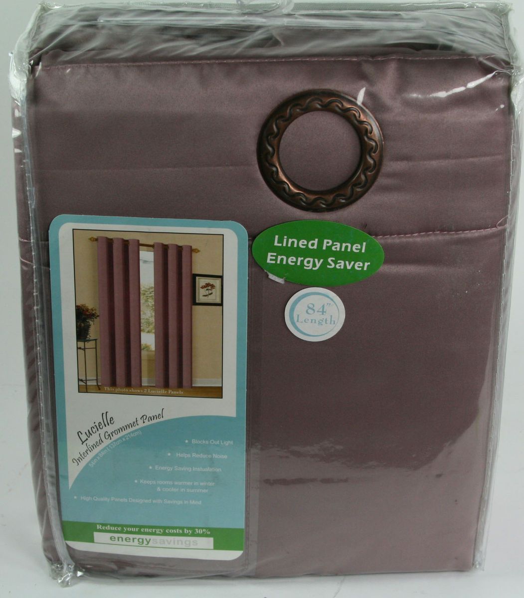 Interlined Grommet Energy Saver Lined Curtains Purple