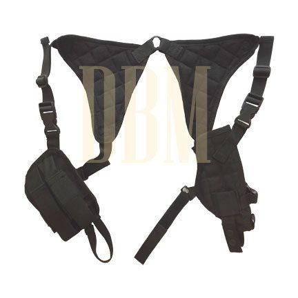 Tactical Cross Draw Shoulder Vest Pistol Gun Holster Mag Pouch