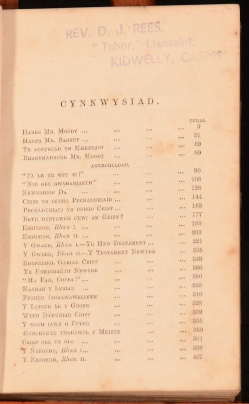 1876 Welsh Evangelical Moody Sankey Christian Scarce