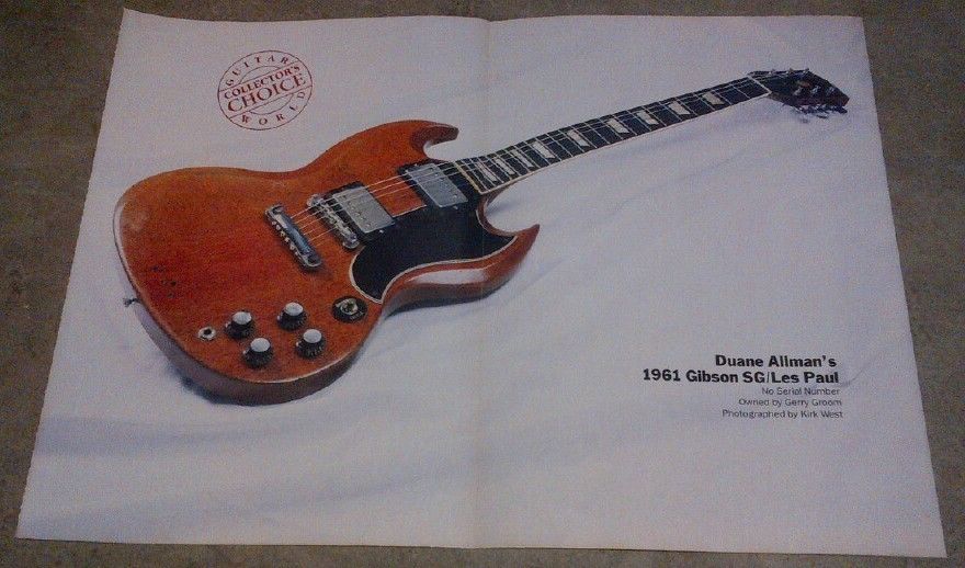 Duane Allmans 1961 Gibson SG Berry Oakleys 1969 Fender Jazz Poster
