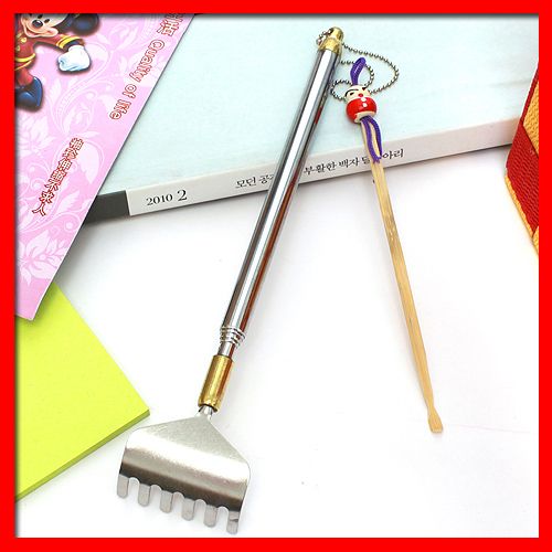 Telescopic Back Scratcher Ear Swab Set Extendable Pocket Portable