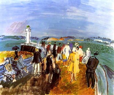 12x9 Print French art RAOUL DUFY Seascape HARBOR Pier Honfleur