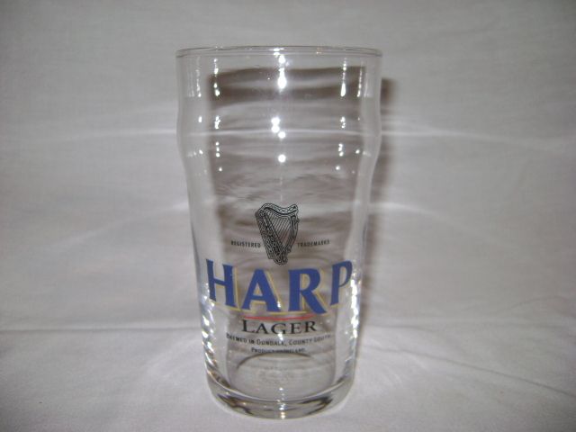 Vtg Harp Lager Dundalk County Louth Ireland Bar Pub Drinking Glass Cup