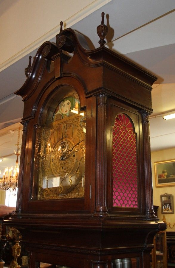  Mahogany Tiffany 9 Tube Grandfather Clock c1910 Durfee Tubes