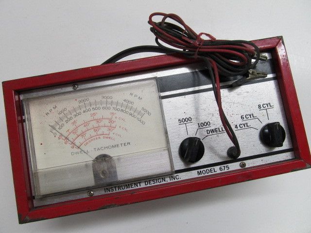 VINTAGE TACH DWELL METER INSTRUMENT DESIGN MODEL 675 REDUCED PRICE TO