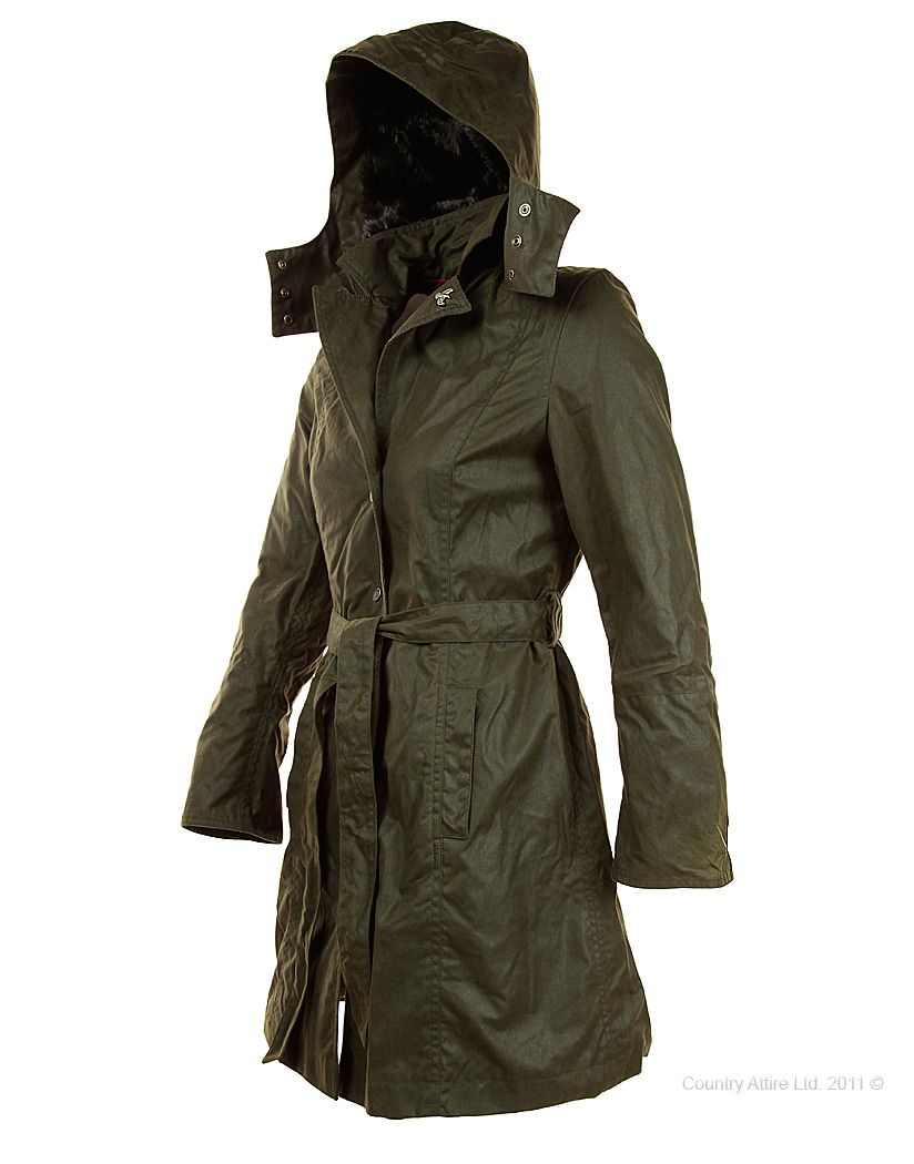 john partridge ladies dunmore raincoat   olive waw102 2