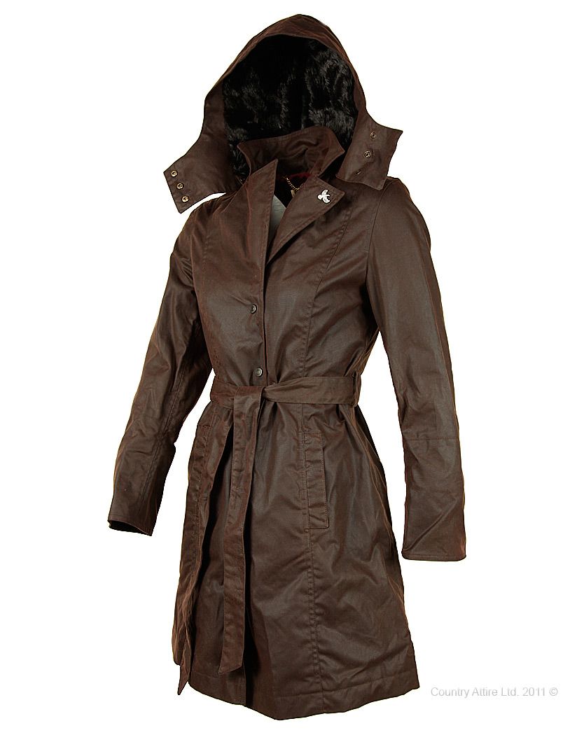 John Partridge Ladies Dunmore Raincoat   Antique Brown WAW102