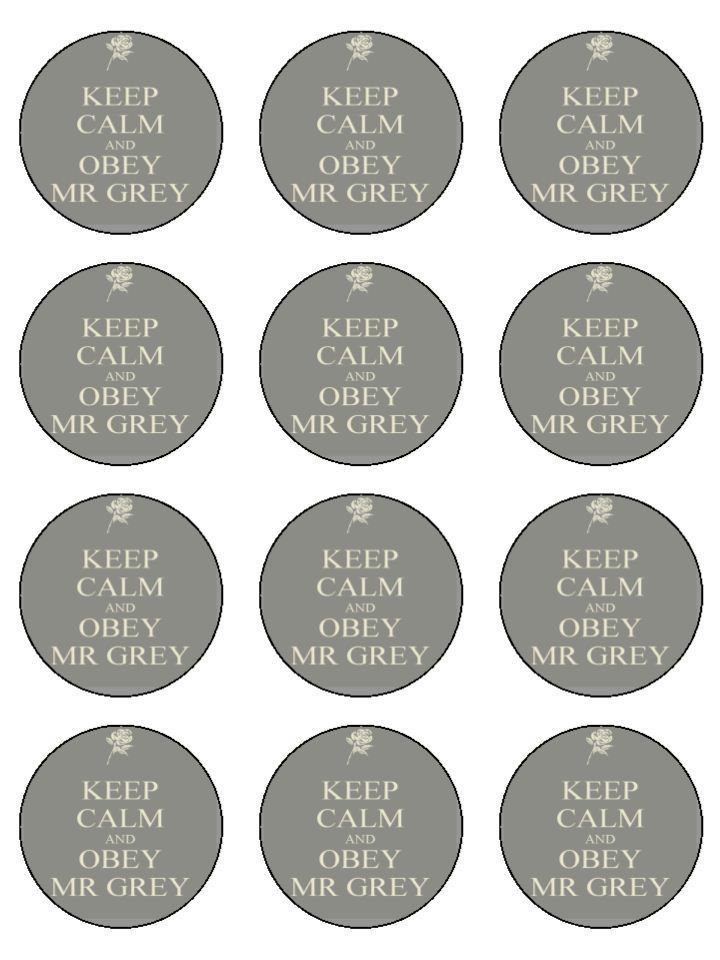  Shades of Grey Keep Calm Edible Rice Paper Cupcake Cake Toppers