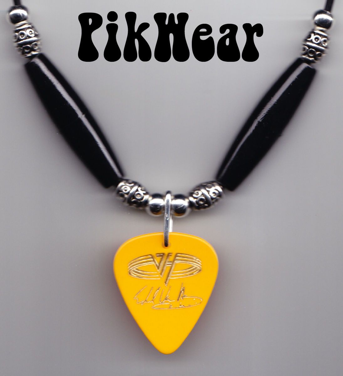 Eddie Van Halen Signature Yellow Guitar Pick Necklace 1995 Balance