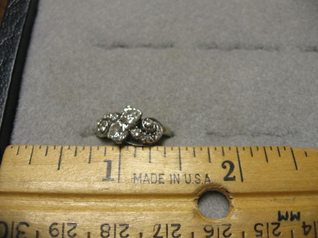  deco vintage antique 18K white gold with appraisal 1 carat TDW 2 ea