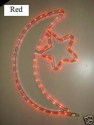 Eid Ramadan Decoration Moon Star Light Red Color