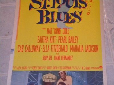 ST. LOUIS BLUES INSERT POSTER CAB CALLOWAY NAT KING COLE EARTHA KITT