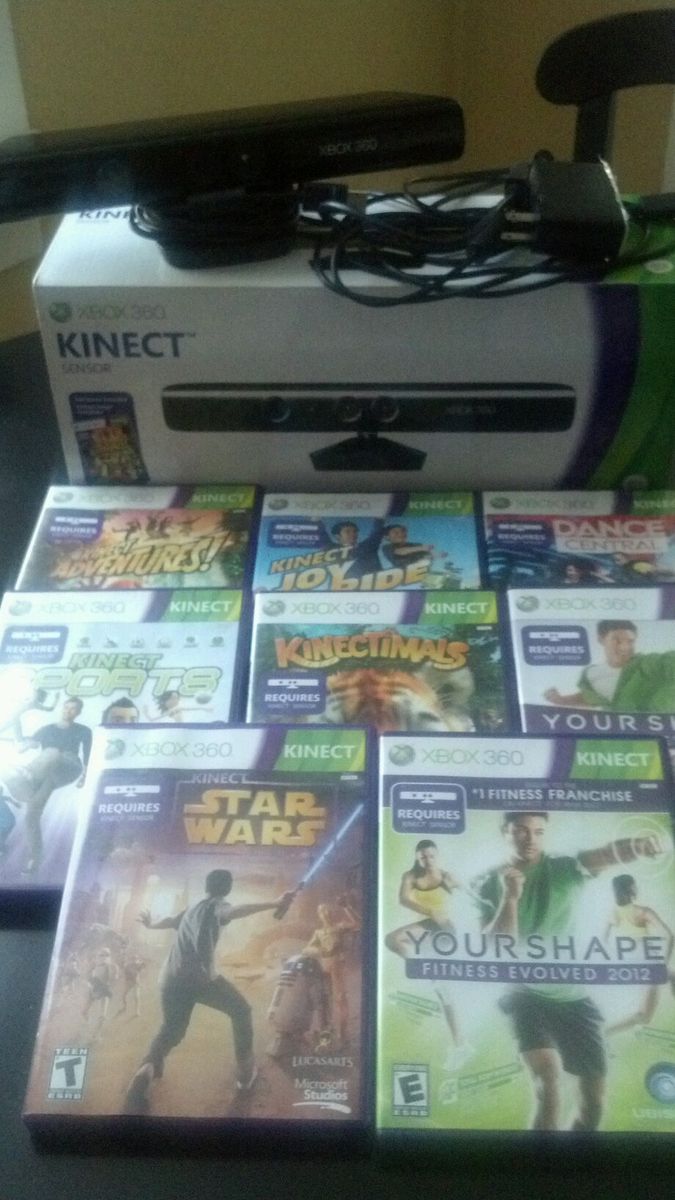 Microsoft Kinect Sensor with 8 Games Kinect Star Wars Kinectimals