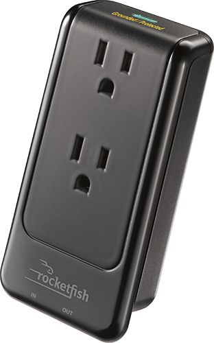 Rocketfish Flat Panel TV 2 Outlet Flush Mount Surge Protector w Noise