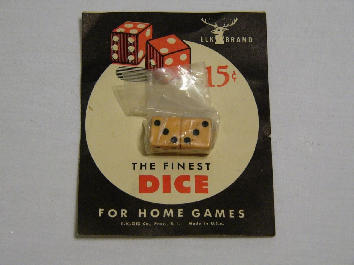 Vintage Elk Brand Dice Die New in Package Elkoid Co Providence Rhode