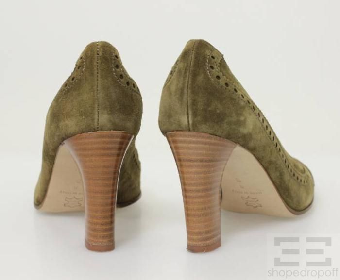 Ellen Tracy Khaki Suede Asia Pumps Size 8M