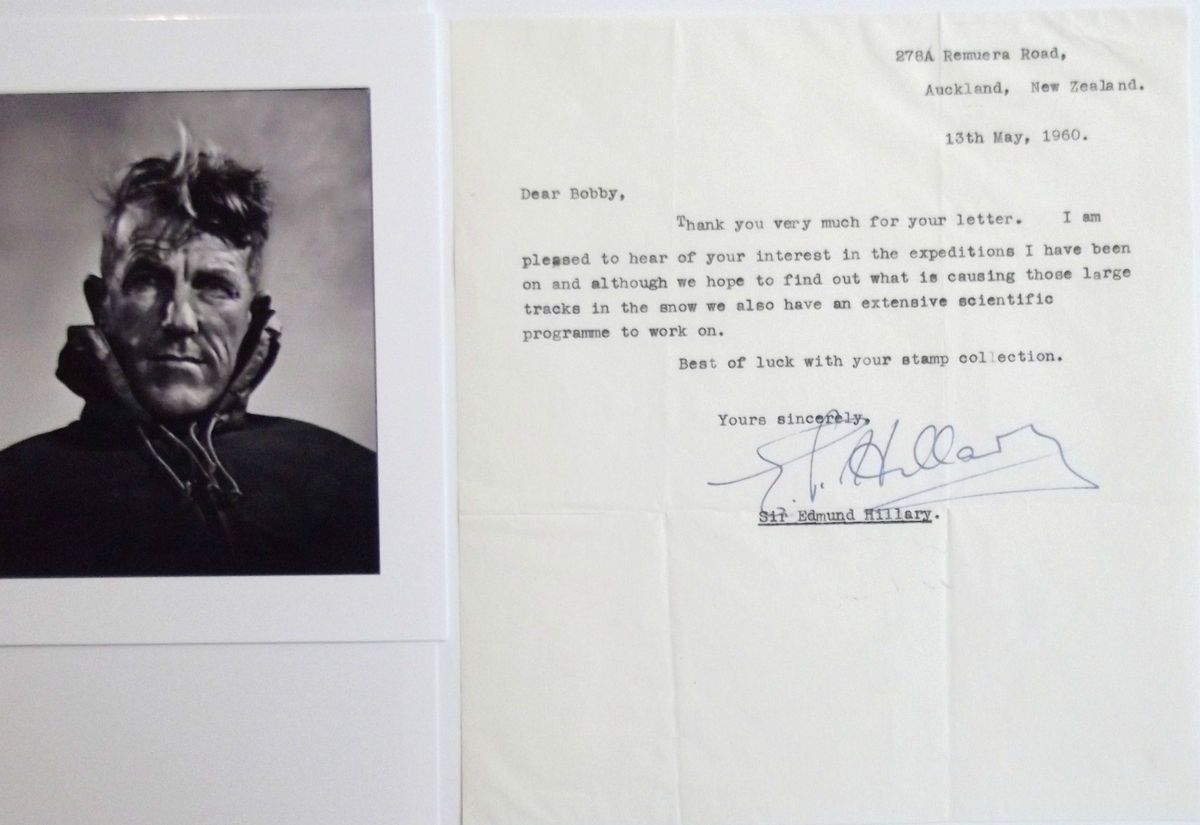 Sir Edmund Hillary Signed Letter [TLS] 1st Man To Climb Mount Everest