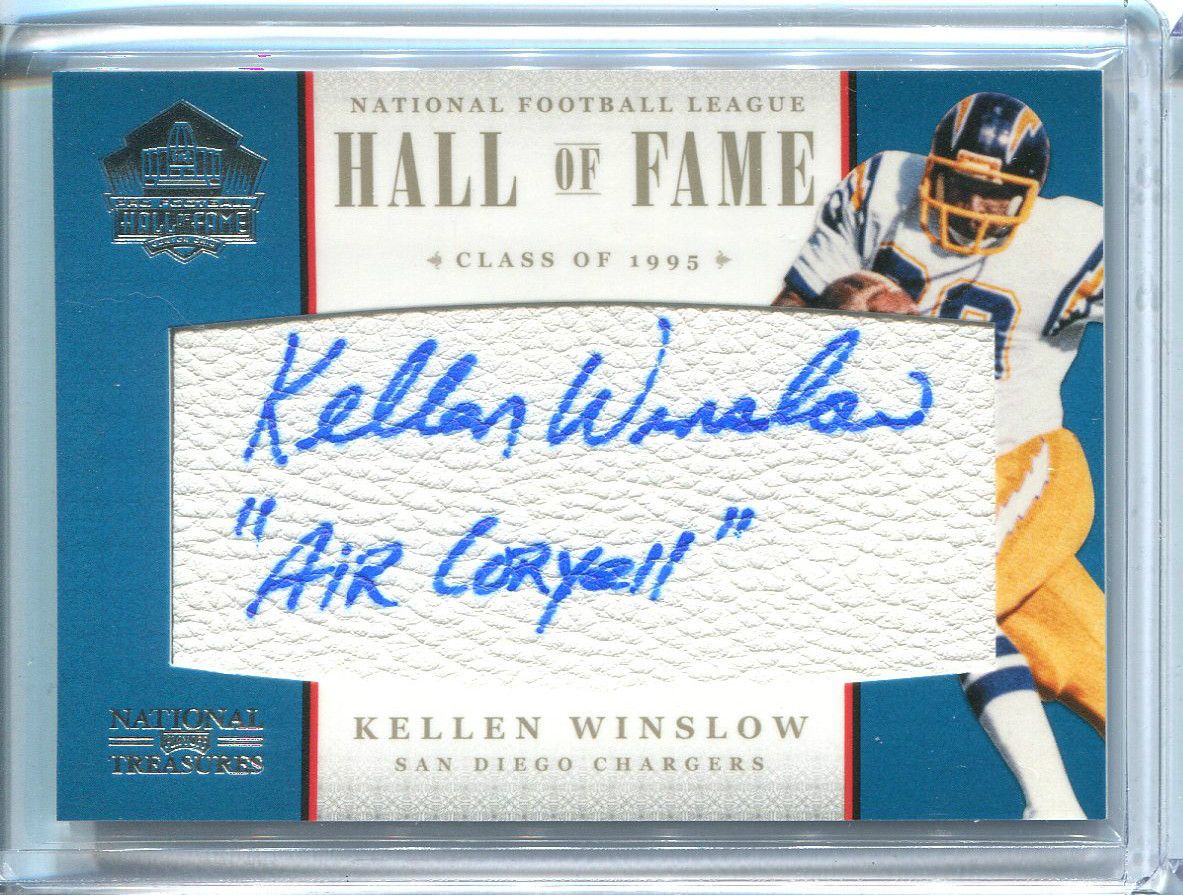 2011 National Treasures Kellen Winslow Auto 37 HOF Leather