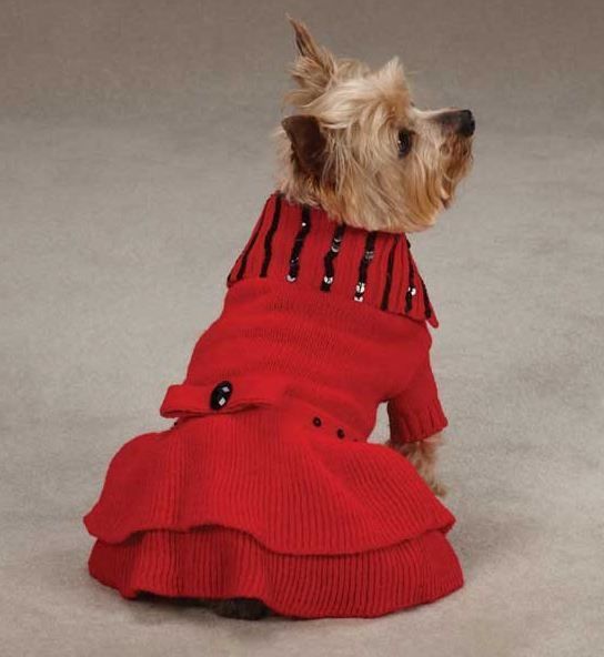 Dog Scarlet Knit Dress East Side Collection Dog Clothes Red Holiday