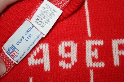 vtg 80s san francisco 49ers cliff engle sweater xl