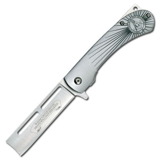 Mason  Silver Spring Assist Knife Razor Blade Freemason