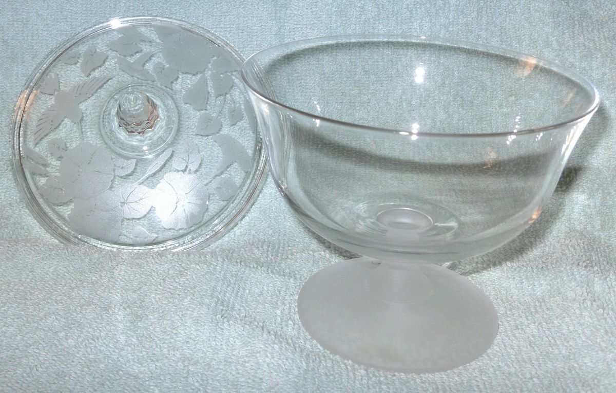 AVON Hummingbird Covered Candy Dish Crystal Collection New in Original