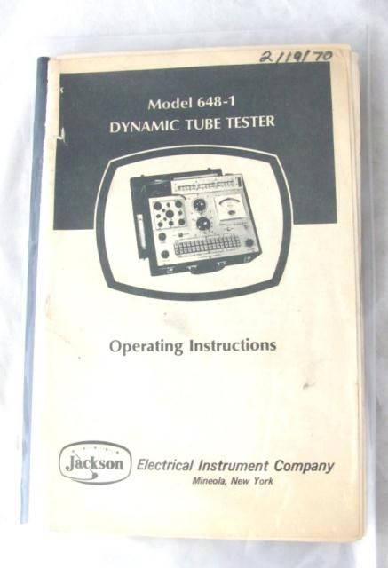 Vintage Jackson Electrical Instrument Co. Model 648 1 Dynamic Tube