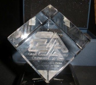 Electronic Arts 20th Anniversary Crystal w Lighted Base RARE Mint