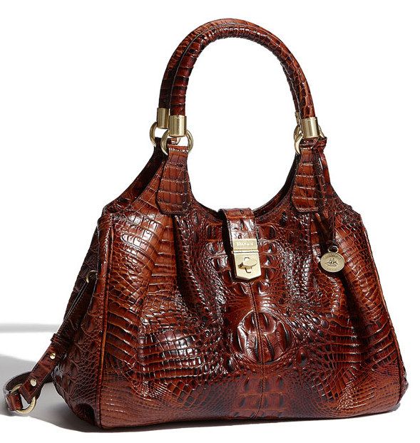 Brahmin Elisa Medium Crocodile Melbourne Embossed Leather Satchel $365