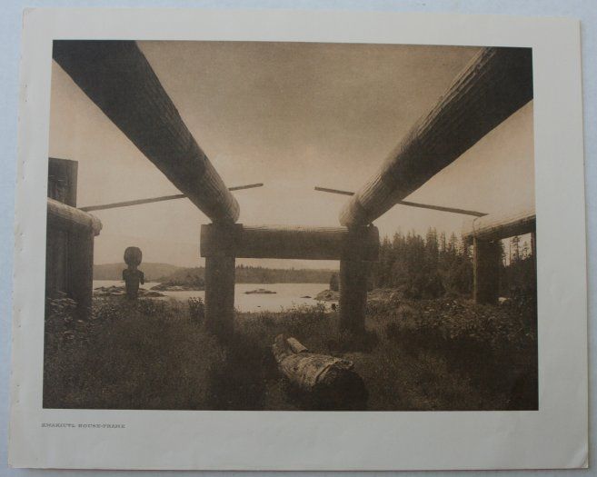 Vintage Print Edward s Curtis Kwakiutl House Frame