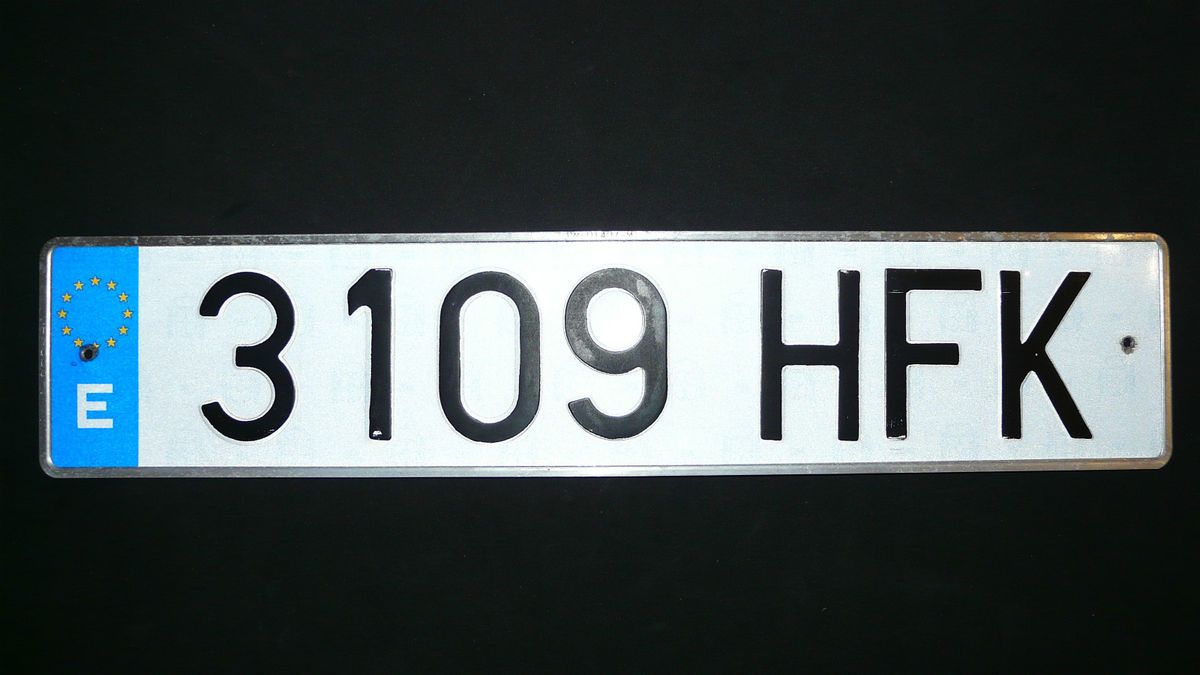  License Plate Euro Tag 3109 HFK España 2000s Español Cars