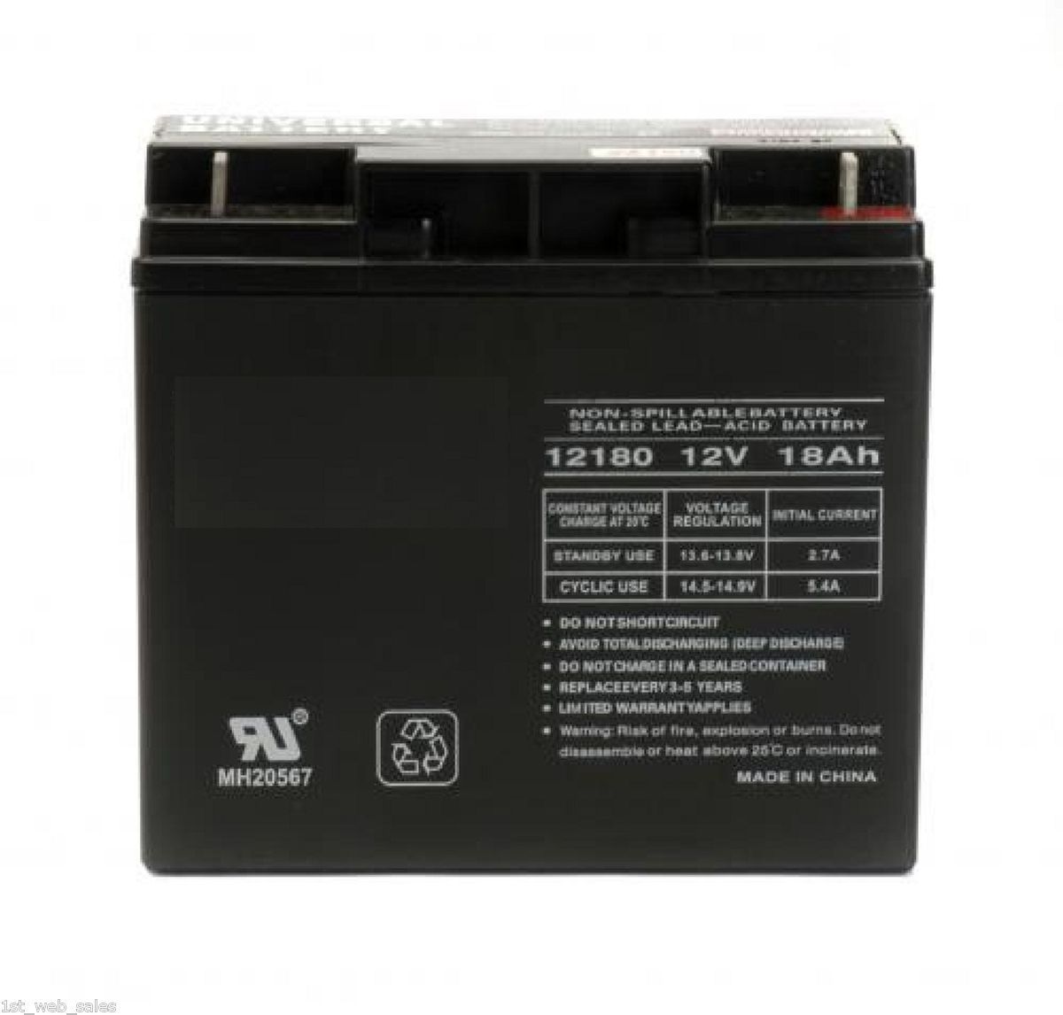 12 Volt 18Ah Battery BP17 12 GP12170 ES17 12 JC 1270 Enduring 6 DW 17