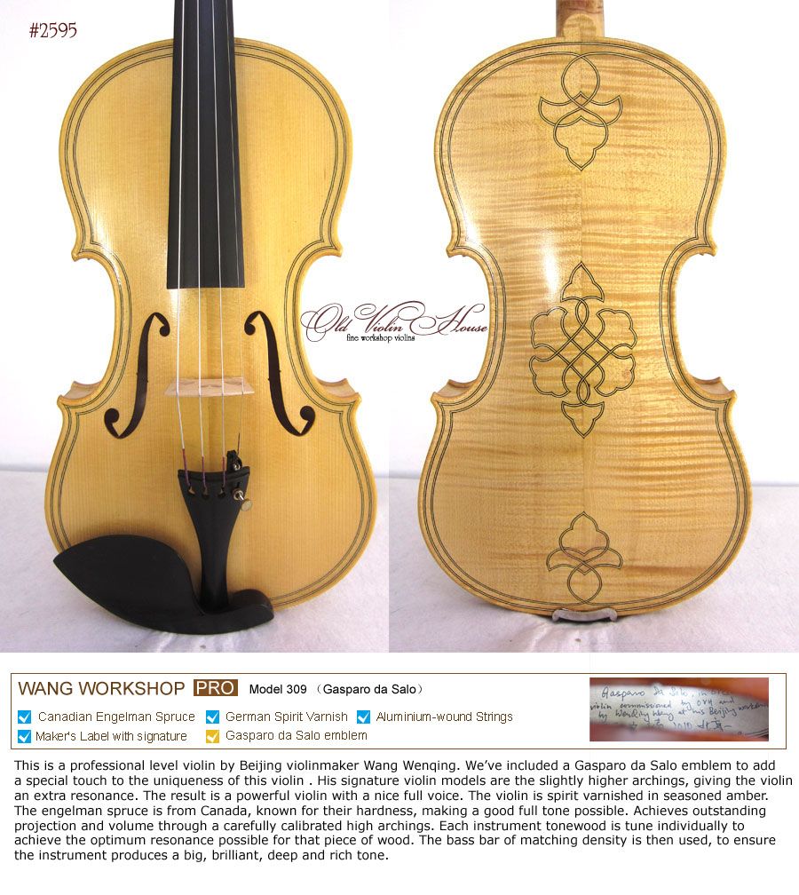  Salo Concert Violin 2595 Engelman Spruce  Platinum Seller