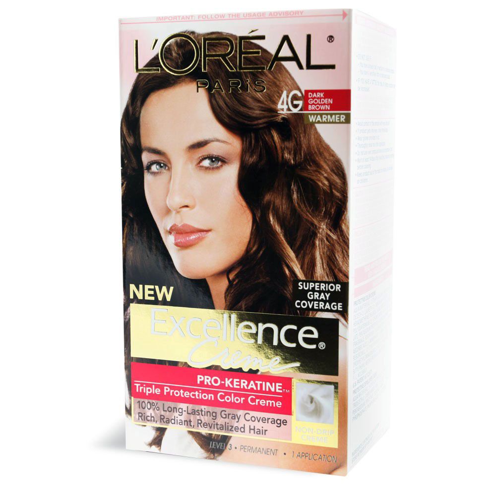 Oreal Paris Excellence Creme 4G Dark Golden Brown Warmer Sup Grey on ...