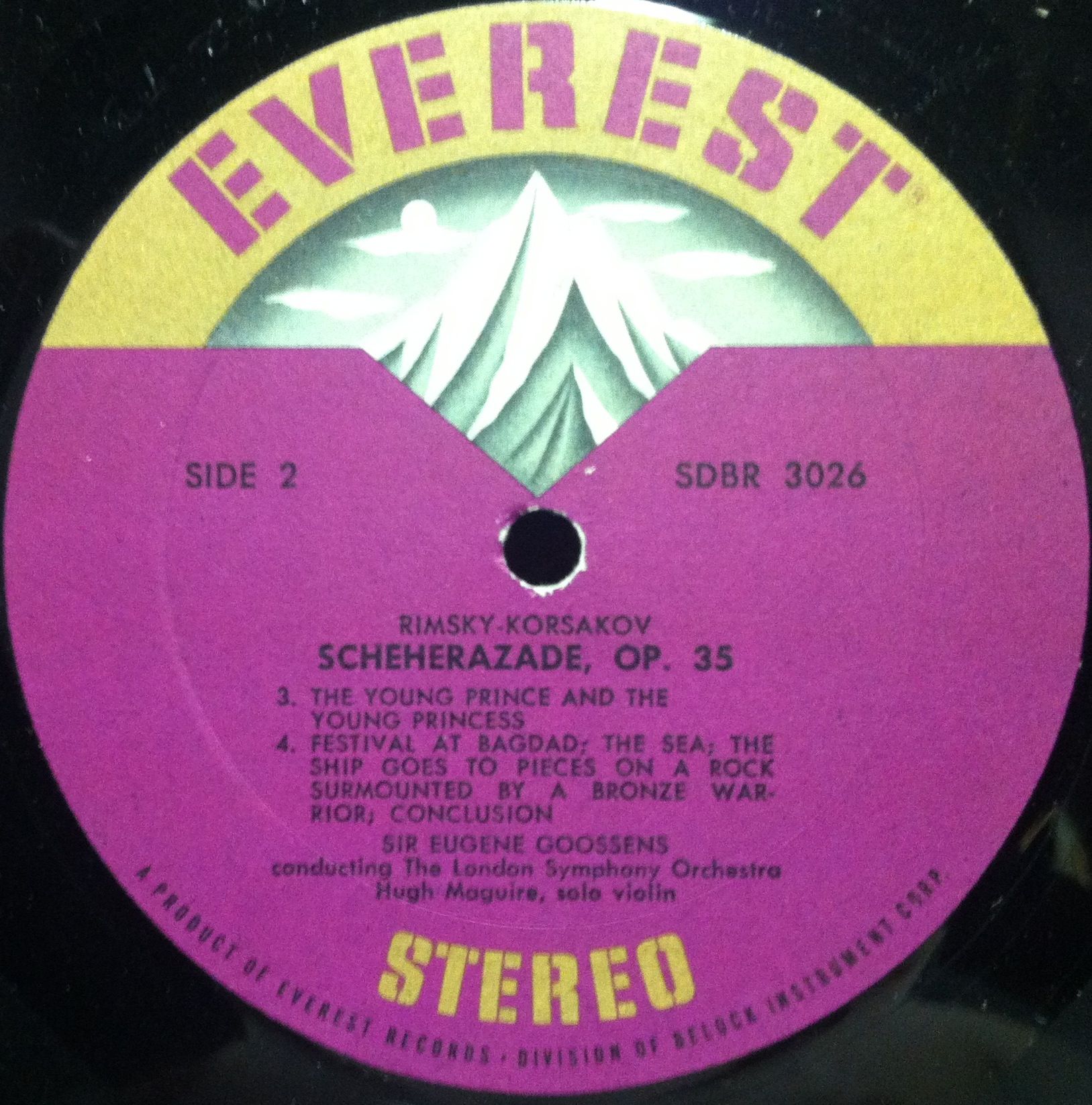 Goossens Rimsky Korsakov Scheherazade LP VG SDBR 3026 Everest Stereo