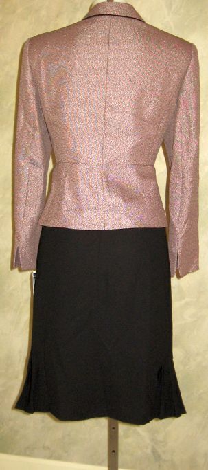 Evan Picone elizabeth Blush Multi Black SKIRT SUIT sz 10P $200