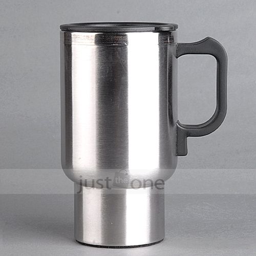  Electric Heated Stainless Steel Mug Hot Coffee Drink Travel Cup