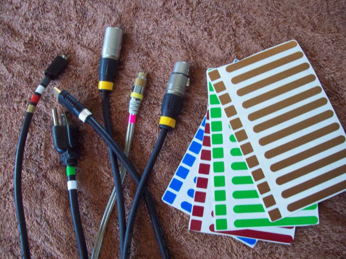 Cable Color Code Kit 100pcs   Stickers Cord, Wire, Identification