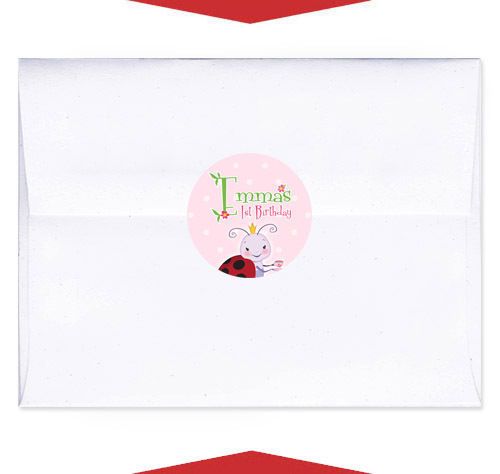 24 Ladybug Birthday Party Invitation Envelope Seals